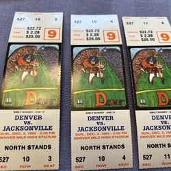 Denver Broncos Vs Jacksonville Football Ticket Dec 3 1995 