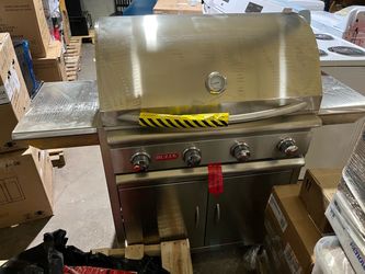 BULL Stallion 4-Burner Cart Propane Grill in Stainless Steel