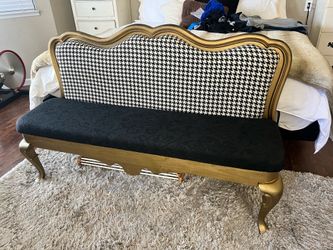 French provincial style upholstered bench