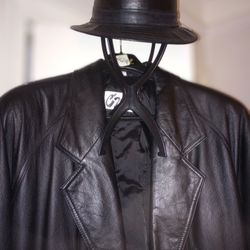 Men's Long Leather Coat