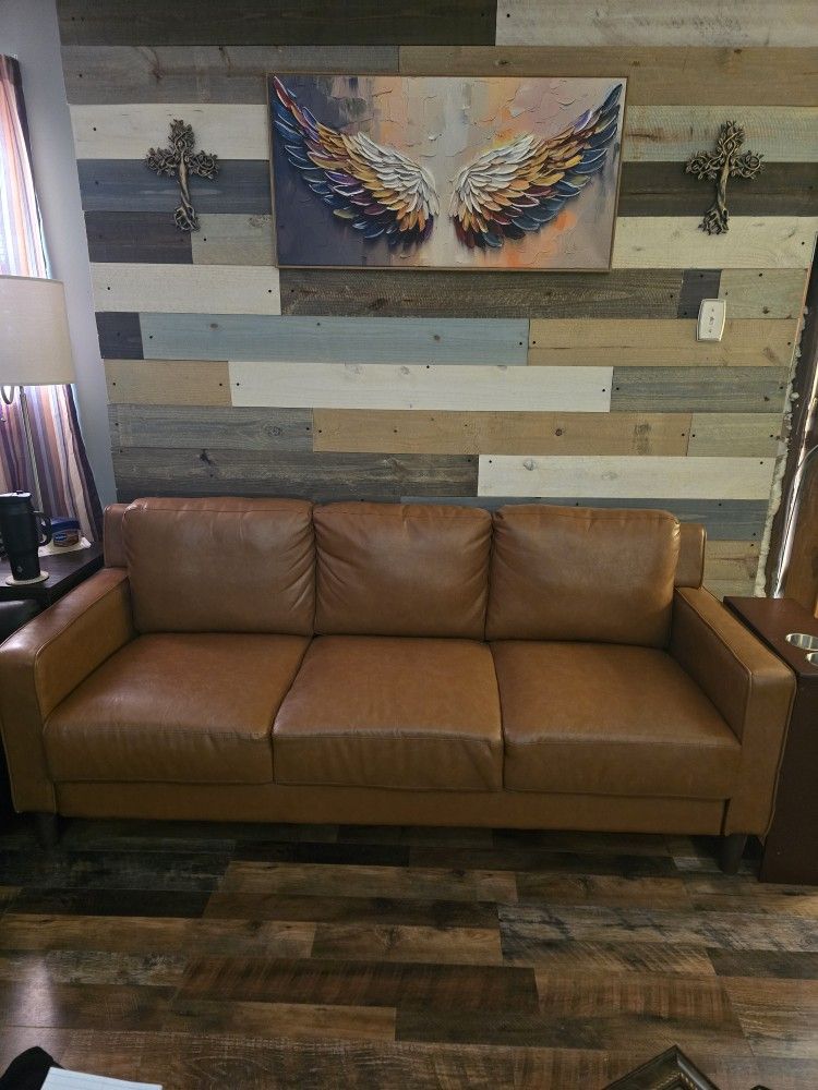 FAUX LEATHER COUCH
