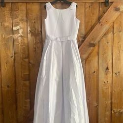 Girls Satin Flower Girl / Jr Bridesmaid Dress / Communion Dress
