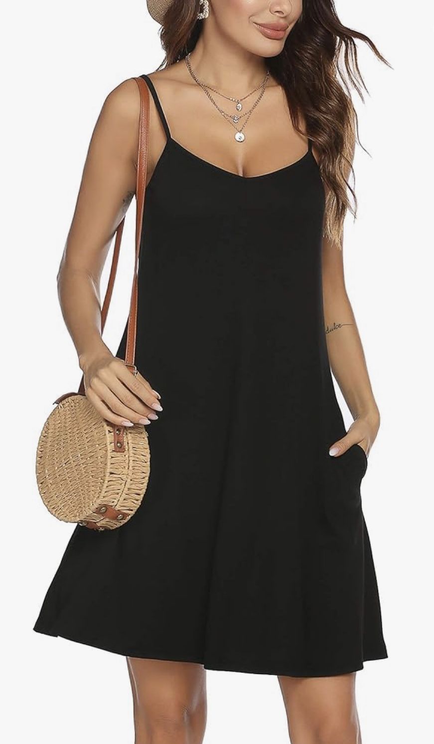 Women Casual Summer Spaghetti Strap Swing T Shirt Dress Cover Up Beach Dress