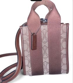Coach Signature Stripe Canvas Bag