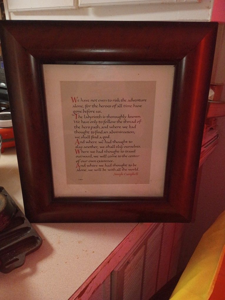 Framed Joseph Campbell Quote Art