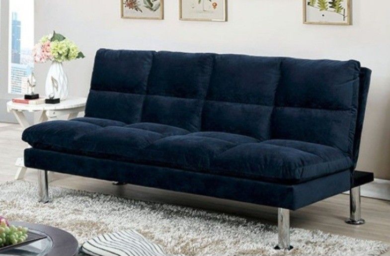 Brand New Navy Blue Futon Sofa Sleeper