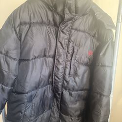 Phat Farm Classics Men’s Puffer Jacket XXL – Black – Embroidered Back Logo 