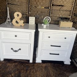 Nightstand Refinished White White Each $36