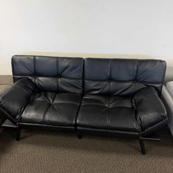 71" Futon Sofa Bed - Convertible Sofa Beds/Adjustable Backrest & Armrest, Comfy Loveseat Sleeper for Small Spaces, Apartments & Offices,Faux Leather B