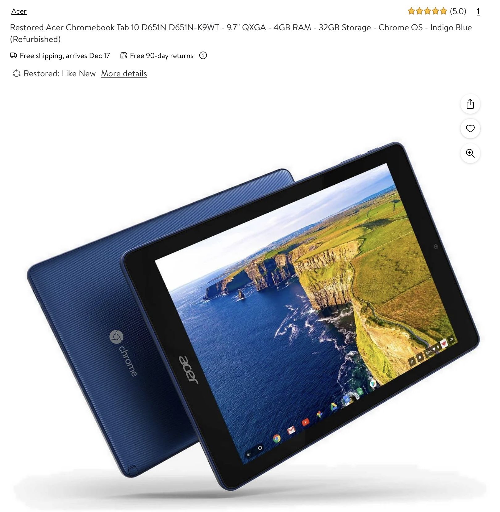 ChromeOS Chromebook Tablet