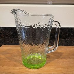 VINTAGE Libby CRISA LARGE LIME GREEN pitcher