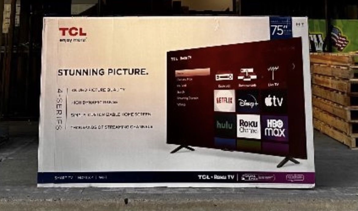 75” TCL Smart 4k Roku Led Tv