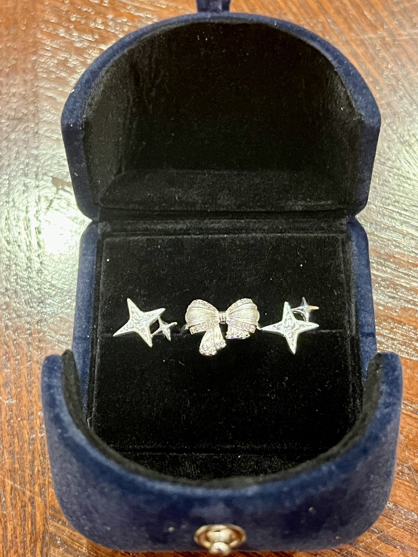 Diamond Ring And Earring Set Sterling Silver