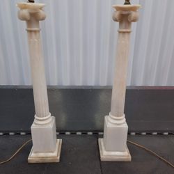 Alabaster Pillar Lamps