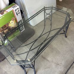 Glass Metal Framed Designer Coffee Table