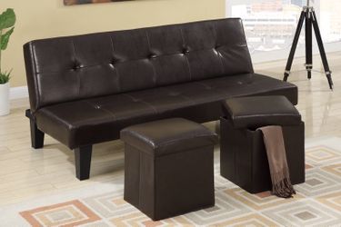Black leather futon ! iDropOff