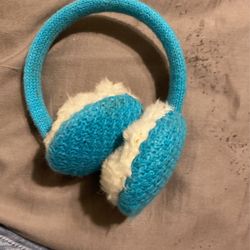 Blue And White Ear Muffs