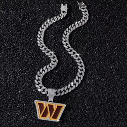 Washington Commanders silver chain and pendant