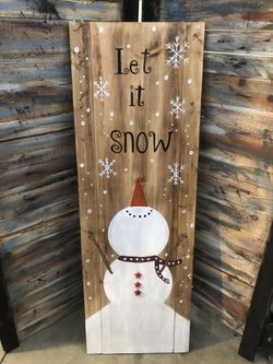 Wood Entry sign (Let it Snow)