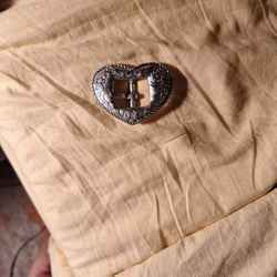 Silver Heart Belt Buckle