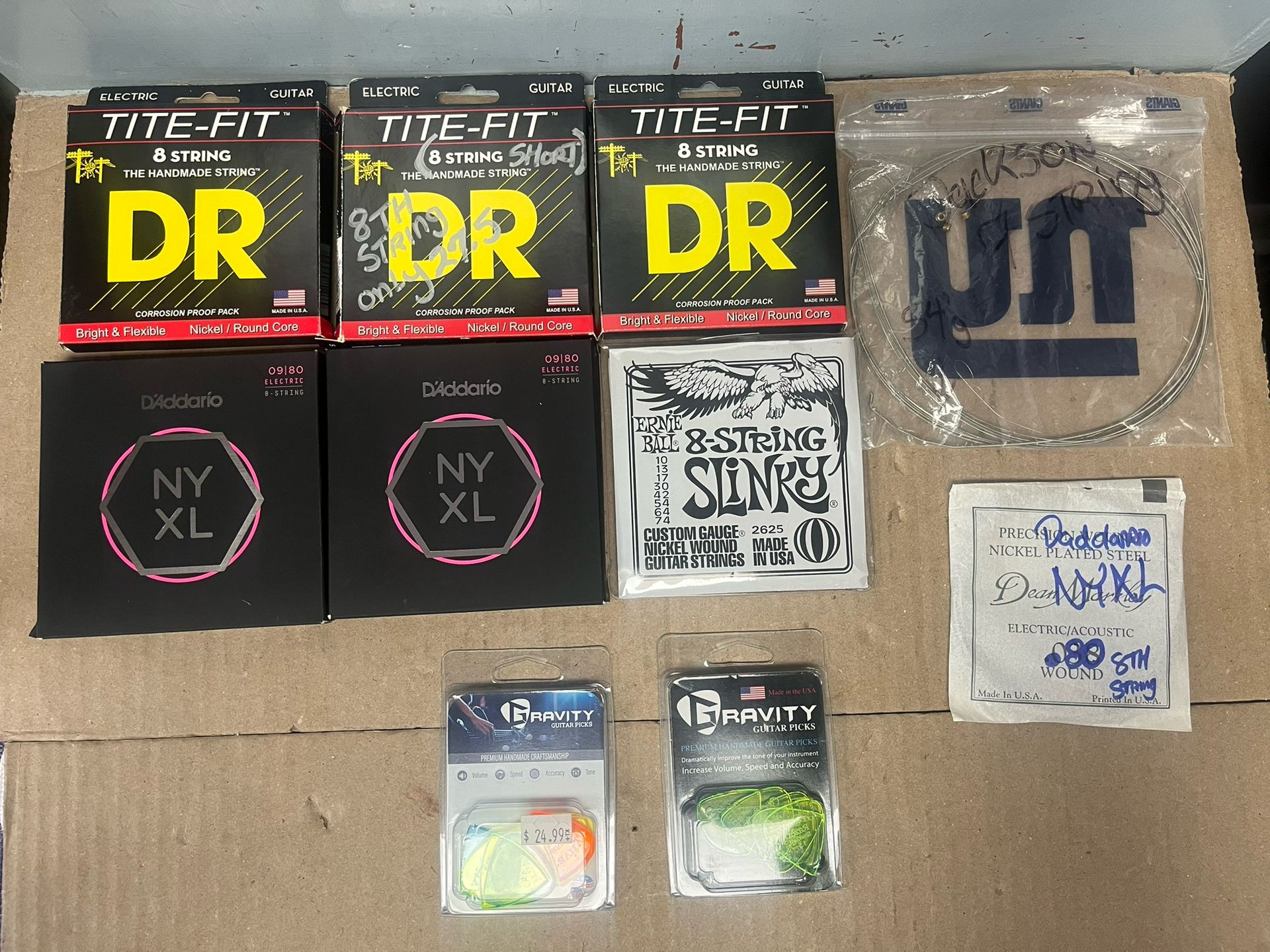 Misc Lot Guitar Strings & Picks Mostly New