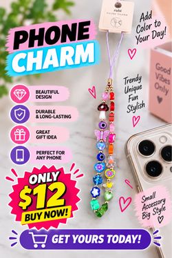 Rubi Beaded Phone Charm Strap