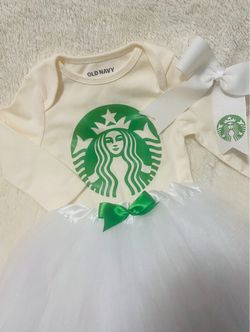 Starbucks Baby Costume Onesie with Tutu and Bow