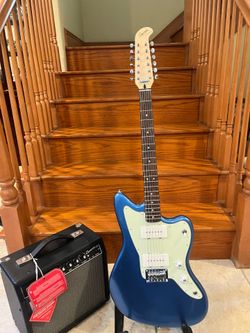Squier Paranormal 12 String Jazzmaster w/ Fender Champion 20 Effects Amp (Mint)