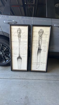 Z gallery Framed Fork and Knife Wall Art Set
