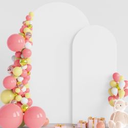 Wokceer Wedding Arch Cover 7.2FT, 6FT Spandex Fitted Wedding Arch Stand Covers 2 Set Round Top Chiara Arch Backdrop Stands Cover For Birthday Party Ce