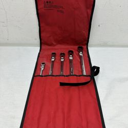 Snap-On 5 Piece 12-Point Metric Double Flex Ratcheting Wrench Set W/ Pouch