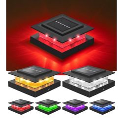 6/12 Pack solar Post Cap Lights Outdoor Waterproof, 4x4 Post Solar Lights RGB Color Changing, n Decoration, 4x4 Pos