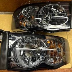 02-05 Dodge Ram Headlights Luces Micas Calaveras Faros Faroles Focos Headlamps 