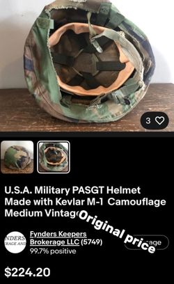 VINTAGE U.S. MILITARY P.A.S.G.T  HELMET.