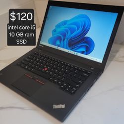 Windows 11 pro Lenovo thinkpad laptop. Intel core i5. 10 GB ram. SSD👍Delivery Available👍Se Habla Español