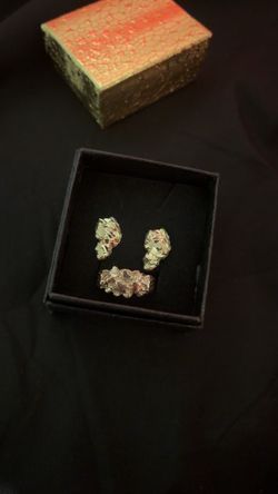 14k nugget ring and 10k nugget earrings