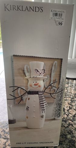 Pre-lit Ceramic Snowman