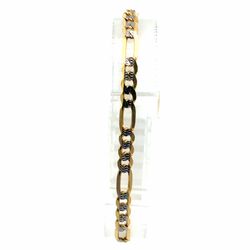 Men’s Or Women’s 10k Two Toned White Yellow Gold 7” Inch 4.3mm Figaro Link Bracelet GP3127120
