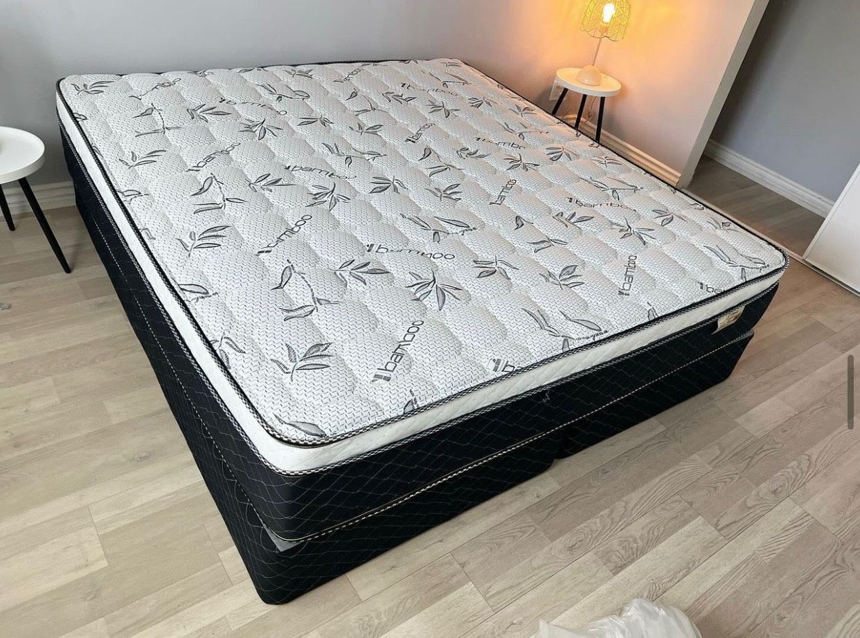 E King Size Pillow Top Bamboo Brand Mattress New