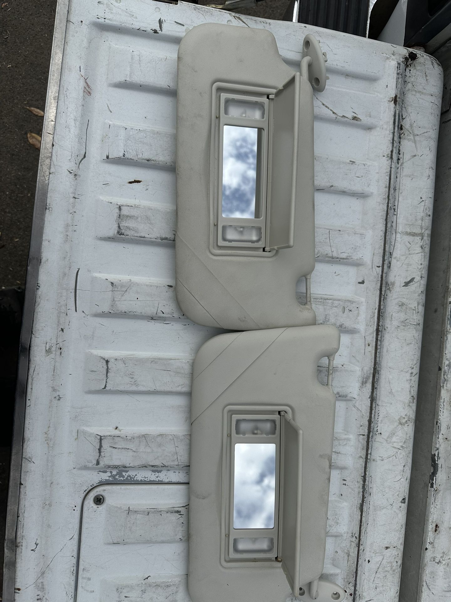 USED OEM  2012-2014 Ford Focus Sun Visor Mirror Left and Right cream color 