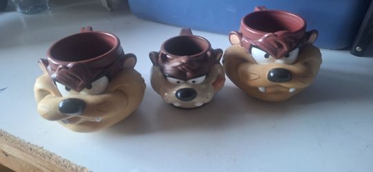 Tasmanian Devil Looney Tunes Mugs Set of 3