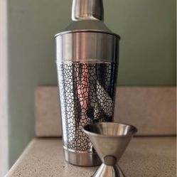 Vintage Stainless Steel Cocktail Drink Mixer And Jigger