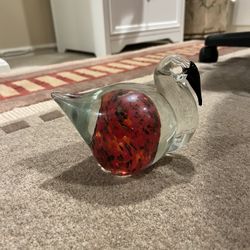 Hand Blown Art Glass Swan 