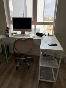 White Desk With Outlet
