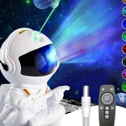 Astronaut Nebula Projector Holding Guitar