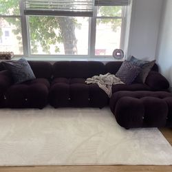 Purple Velvet Couch- Mario Bellini Dupe- Wayfair Couch 