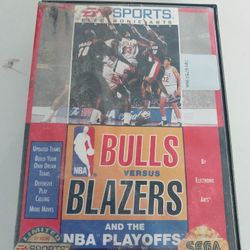 ESPN Sports Bulls VS The Blazers Sega Game With Case & Manual 