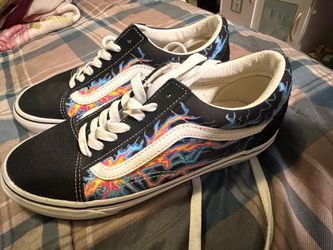 Vans Old Skool Flame Print Low-Top Sneakers