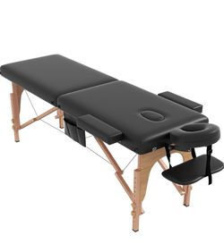 Mesa de Masaje Cama de Masaje Portátil, 29 Libras Peso Ligero 2 Secciones Plegable Cama de Tatuaje Cuidado Facial Spa Cama de Pestañas Altura Ajustabl