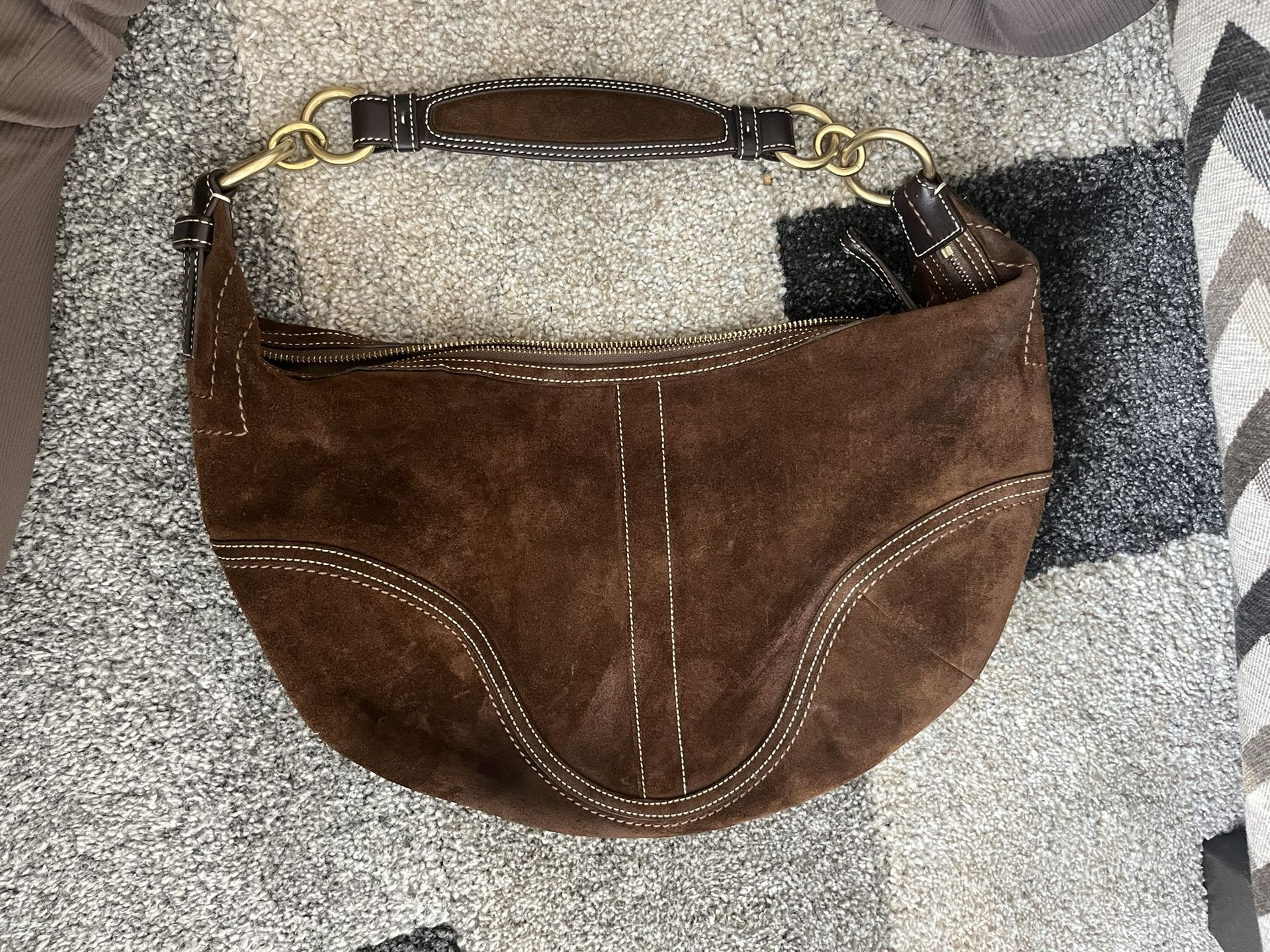 Coach Suede Leather Hobo Bag Vintage Shoulder Bag Like 20 Years Ahí